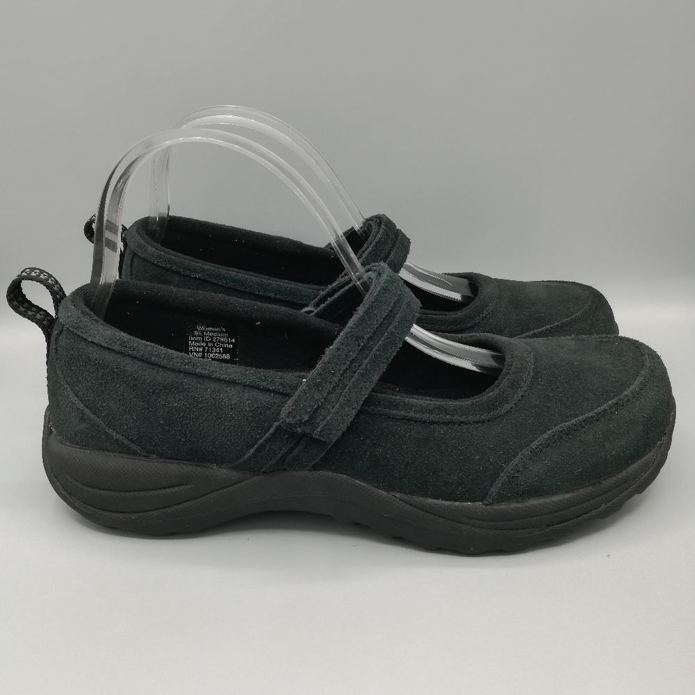 L.L. Bean Black Suede Comfort Mocs Mary Jane Shoes - Women's 9.5